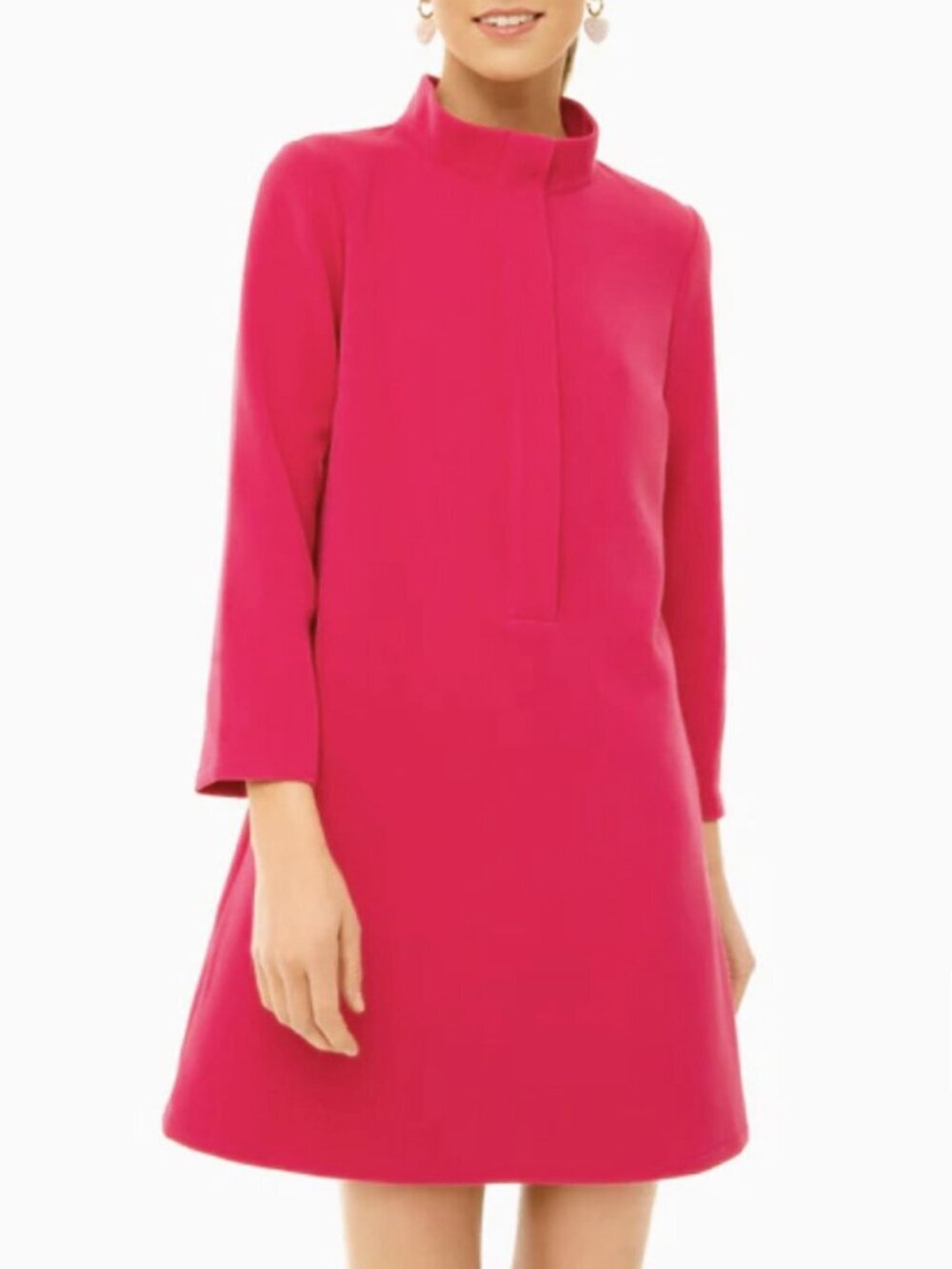 New Tuckernuck Avery Stretch Crepe Dress Fuchsia Pink Small $198
